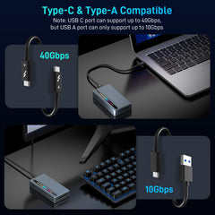 FIDECO USB 4 40Gbps Type C NVMe Enclosure with cooling fan