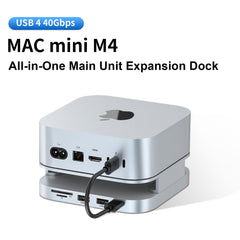 FIDECO USB 4 40Gbps external enclosure All in one main unit expansion dock with stand for Mac Mini 4/4Pro