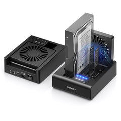 FIDECO 3-Bay Hard Drive Cloner Dock for M.2 NVMe SSD and 2.5"/3.5" SATA Support Offline Clone