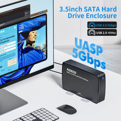 FIDECO High-Speed USB 3.0 3.5-Inch Hard Drive Enclosure Fast Shipping