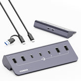 FIDECO 7 Ports USB 3.2 10Gbps Type C Type A fast charging Hub