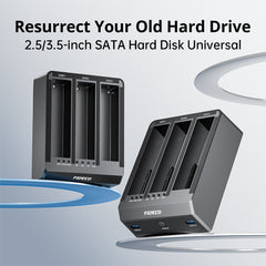 FIDECO 3 BAY SATA 2.5' 3.5' SSD/HDD Docking Station For Data backup