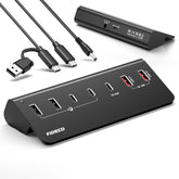 FIDECO 7-Port USB-C Hub 10Gbps with 45W PD Charging
