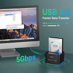 FIDECO SATA 2.5″ 3.5″ HDD SSD USB 3.0 SD TF Card Reader Dock Station