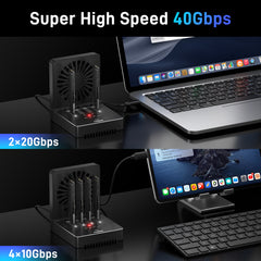 FIDECO 4 Bay USB 4 40Gbps M.2 NVMe SSD Docking Duplicator