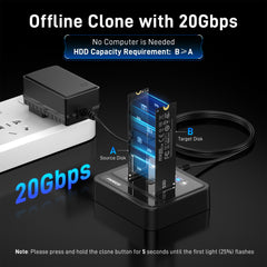 FIDECO ABS 2 Bay USB 3.2 20Gbps NVMe SATA Offline Clone Docking
