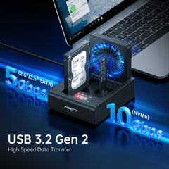 FIDECO 2.5 3.5 INCH SATA Hard drive m.2 NVMe SSD Clone Dock Station