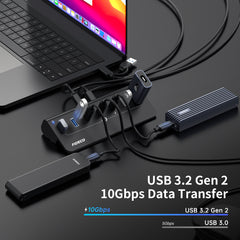 FIDECO 7 Ports USB 3.2 10Gbps Type C Type A Hub