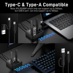 FIDECO ABS 2 Bay USB 3.2 20Gbps NVMe SATA Offline Clone Docking