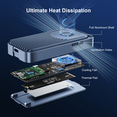 FIDECO 80Gbps M.2 NVMe SSD Enclosure Aluminum USB4 External SSD Case for Thunderbolt 5/4