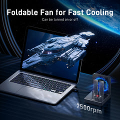 FIDECO 20Gbps M.2 nvme sata 2 bay Docking Station with offline clone and Cooling Fan