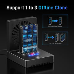 FIDECO 4 Bay USB 4 40Gbps M.2 NVMe SSD Docking Duplicator