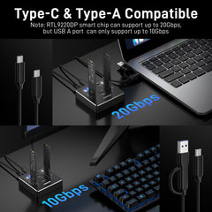 FIDECO 20Gbps M.2 nvme sata 2 bay Duplicator offline clone Hard Drive Base