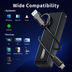 FIDECO 10Gbps usb 3.1 M.2 2230/42/60/80 NVME SSD Enclosure Case