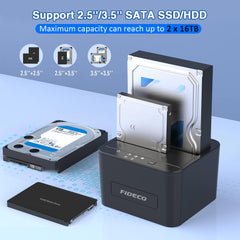 FIDECO SATA 2.5″ 3.5″ HDD SSD USB 3.0 Hard drive Dock Station