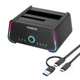 FIDECO SATA 2.5″ 3.5″ HDD SSD USB 3.0 Hard drive Dock Station with RGB
