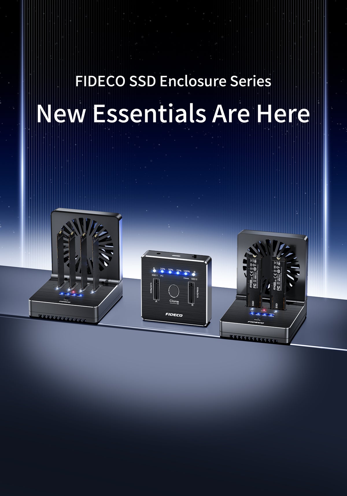 FIDECO-SSD Enclosure, HDD/SSD Docking, USB HUB, PC Peripherals