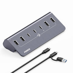 FIDECO 7 Ports USB 3.2 10Gbps Type C Type A fast charging Hub