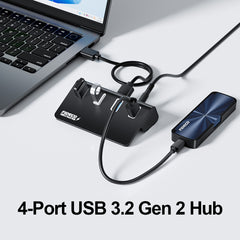 FIDECO 4-Port USB 3.2 Gen 2 Hub 10Gbps High-Speed USB Hub