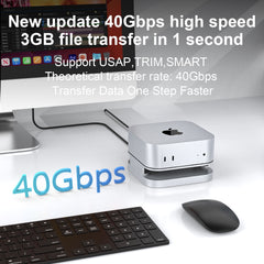 FIDECO USB 4 40Gbps external enclosure All in one main unit expansion dock with stand for Mac Mini 4/4Pro