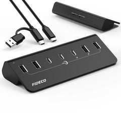 FIDECO 7 Ports USB 3.2 10Gbps Type C Type A Hub