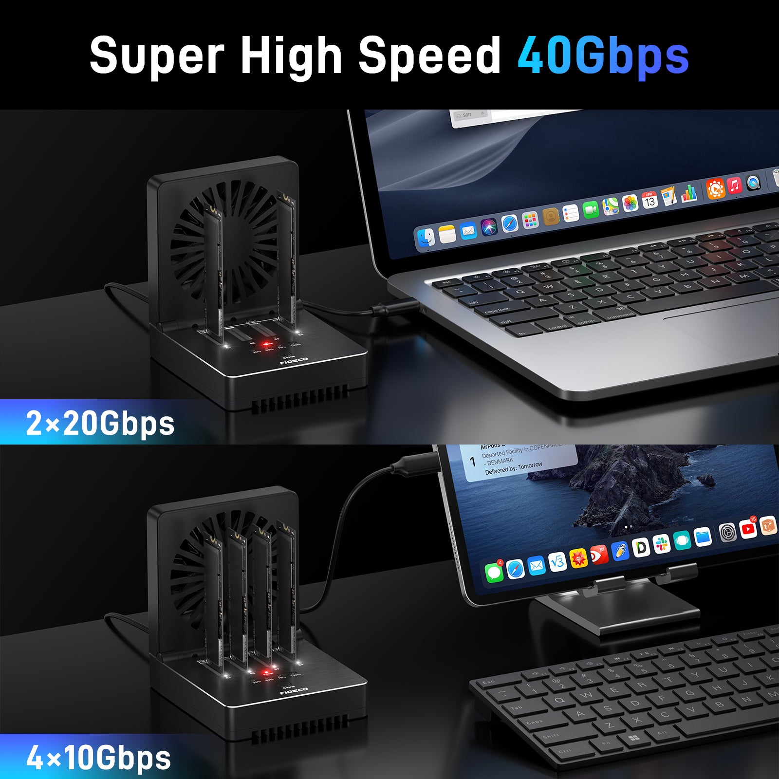 Dock Esterno Per Scheda Grafica Con Cavo USB4 - Compatibile Thunderbolt 3/4, Colore Nero, Per Gaming E Lavoro