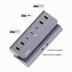 FIDECO 7 Ports USB 3.2 10Gbps Type C Type A fast charging Hub