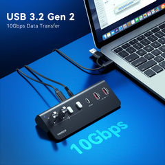 FIDECO 7-Port USB-C Hub 10Gbps with 45W PD Charging