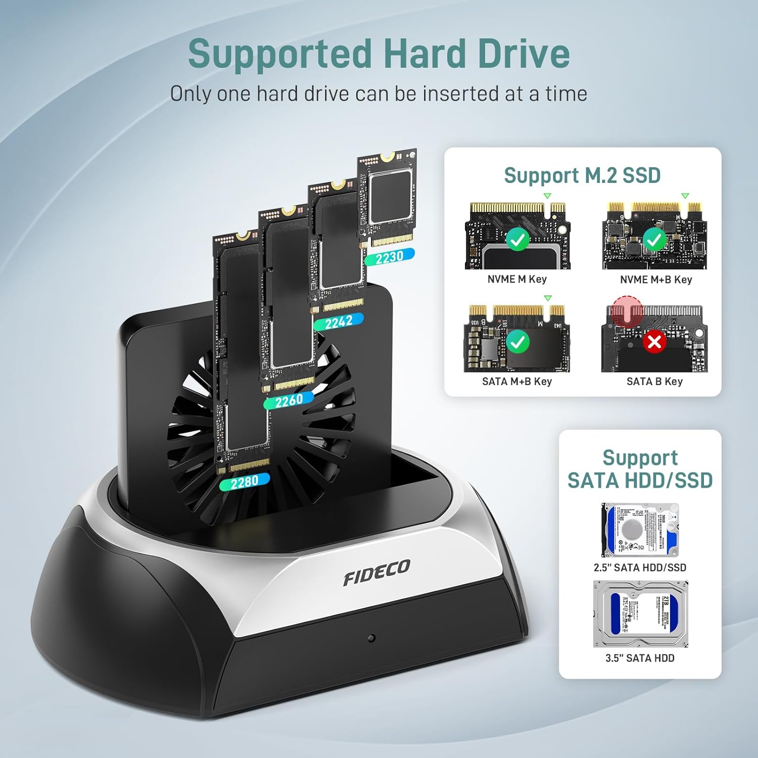 FIDECO INCH SATA Hard drive NVMe SATA SSD Dock Station