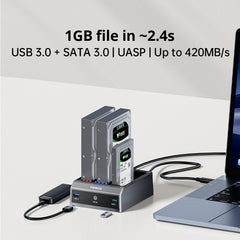 FIDECO 3 BAY SATA 2.5' 3.5' SSD/HDD Docking Station For Data backup