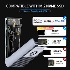 FIDECO 80Gbps M.2 NVMe SSD Enclosure Compatible with Thunderbolt 5