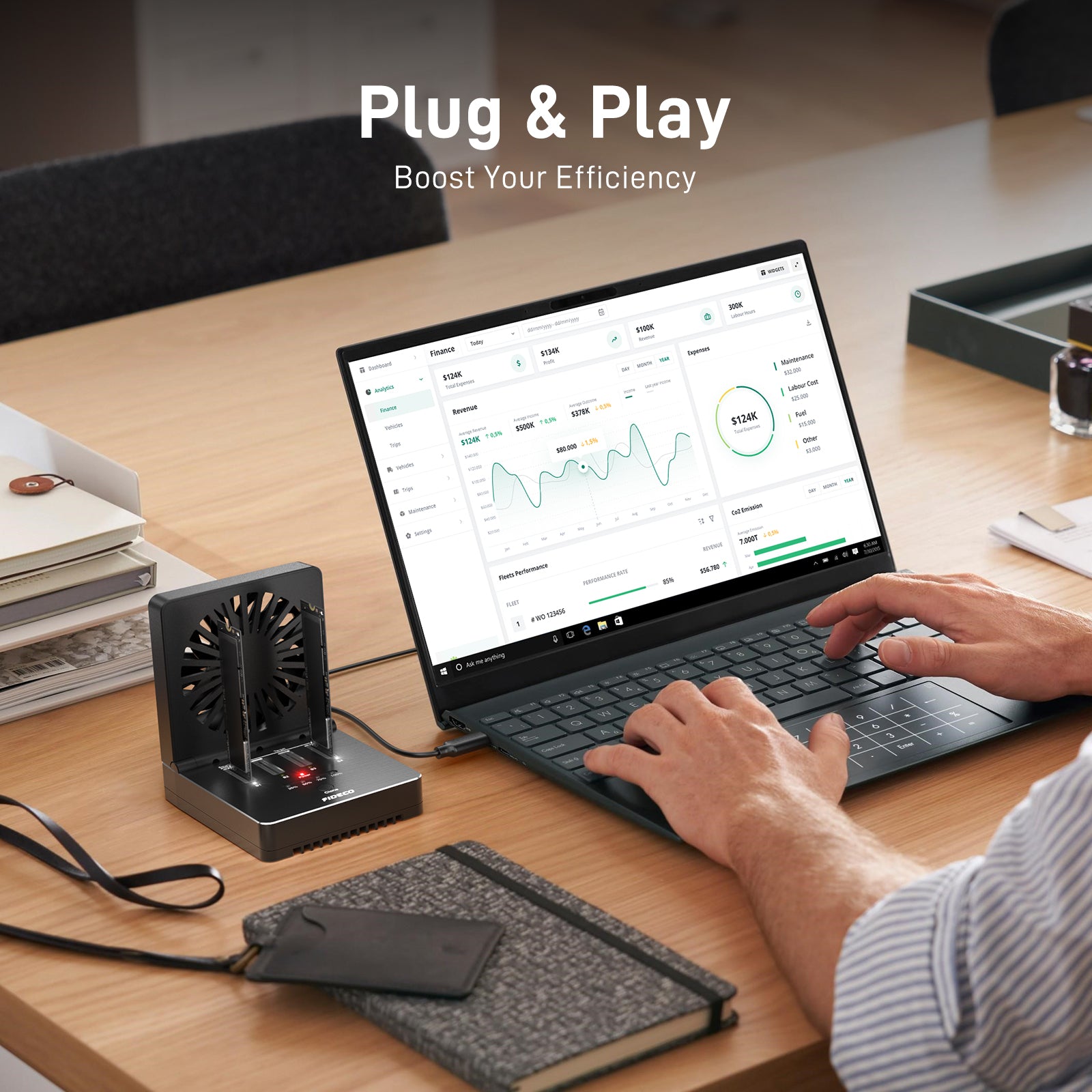 Fideco Program FIDECO 4 Bay M.2 SSD Docking Station with Offline Clone – External NVM