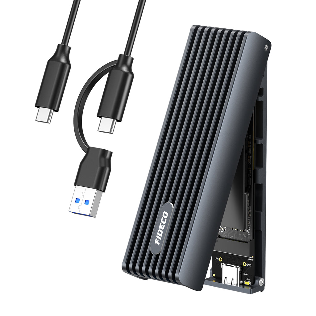FIDECO 10Gbps NVMe SSD Enclosure USB C – Best External M.2 Case for La