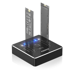 FIDECO 20Gbps M.2 nvme sata 2 bay Duplicator offline clone Hard Drive Base